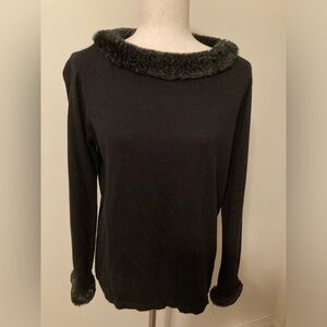 Preston and York Vintage faux fur pullover sweater. Size M